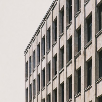 Modern building architecture in urban setting