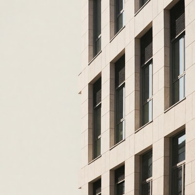Modern building corner with windows