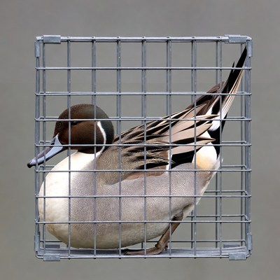 Bird in a metal cage