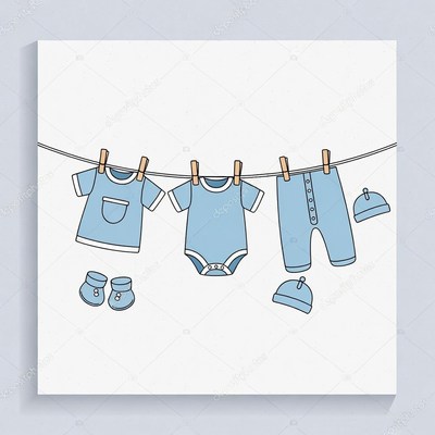 Baby clothes drying on a line