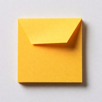 Bright yellow sticky note on desk