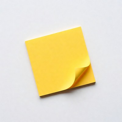 Sticky note on white background