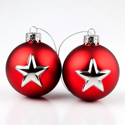 Red christmas ornaments with stars