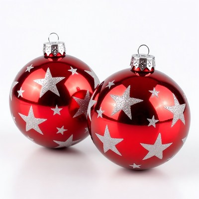 Red ornaments decorate for holidays
