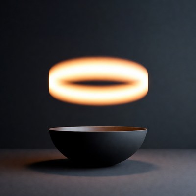 Floating light above a bowl