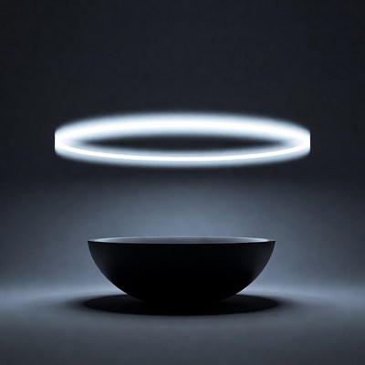 Bowl with floating halo effect