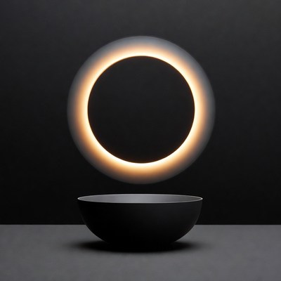 Bowl with floating light ring