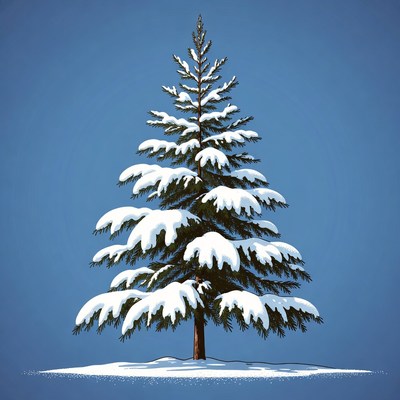 Snow-covered tree on winter day