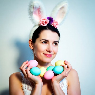 Easter celebration with colorful eggs