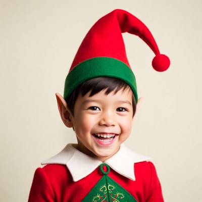 Child dressed as elf for holiday fun