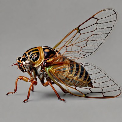 Cicada on a plain background