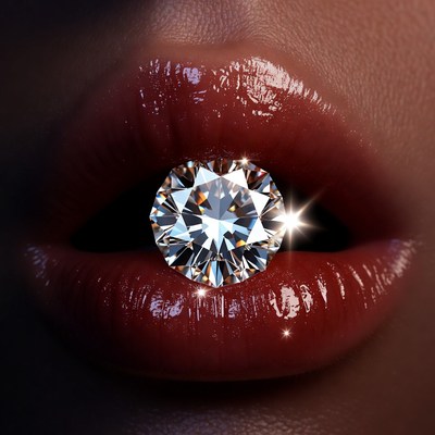 Diamond shining in lips