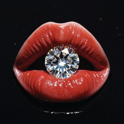 Lips with diamond reflection