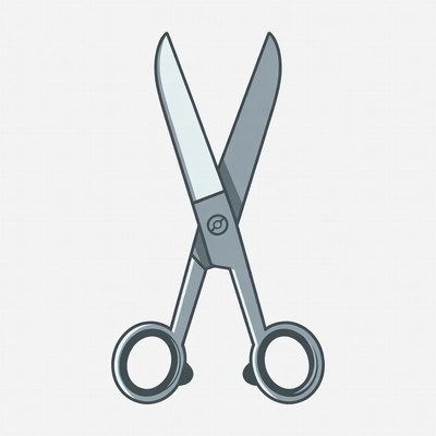 Scissors cutting through paper