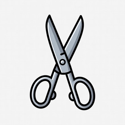 Scissors cutting through paper