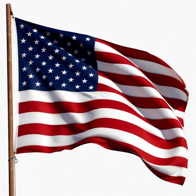 Waving flag during a sunny day