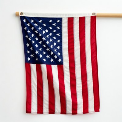 United states flag displayed on wall