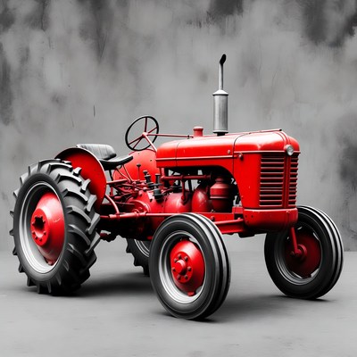 Vintage tractor on display indoors