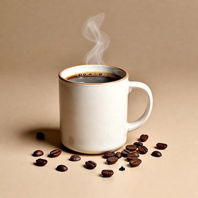 Warm coffee cup on a table