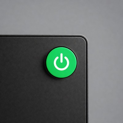 Power button on black device