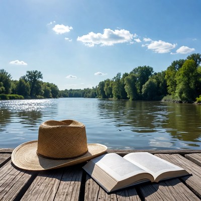 Enjoying nature by the river