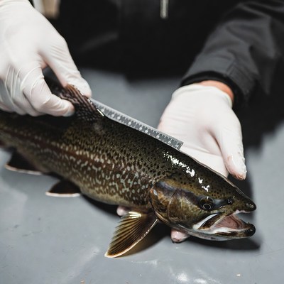 Measuring fish in a lab setting