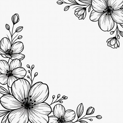Floral design in black and white
