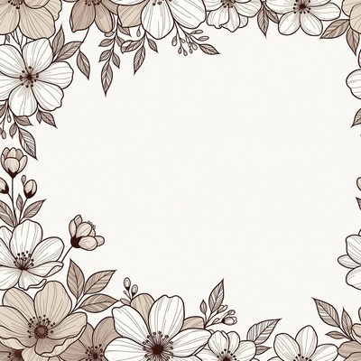 Floral border design for decoration