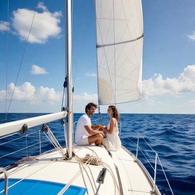 Sailing on the ocean with friends