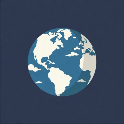 Globe showing continents and oceans