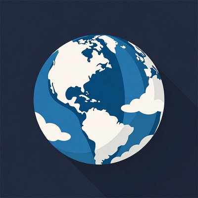 Earth globe with clouds view