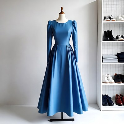 Elegant blue dress on display