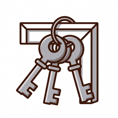 Keys hanging on a hook in an entryway