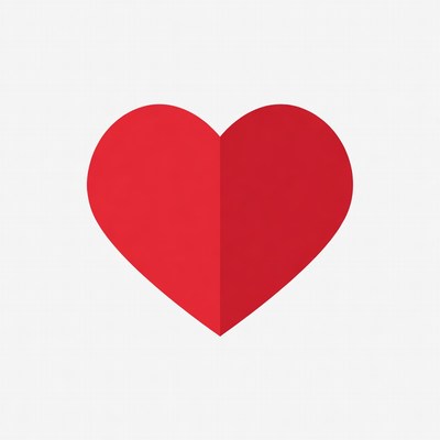 Simple red heart design on white background
