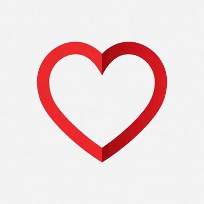 Heart shape design in red color