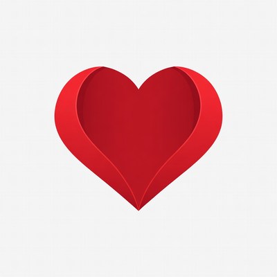 Red heart shape in simple design