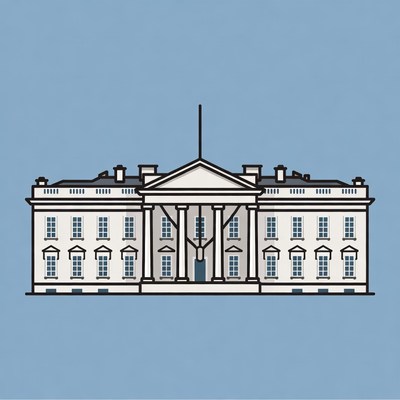 Iconic building in clear blue sky