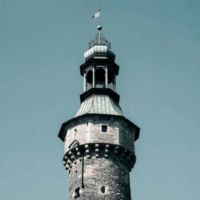 Historic tower in clear sky