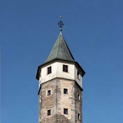 Historic tower under clear sky