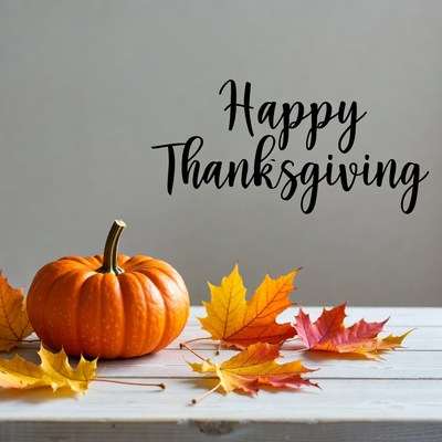 Celebrate thanksgiving with pumpkins and leaves