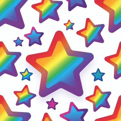 Colorful stars pattern on white background