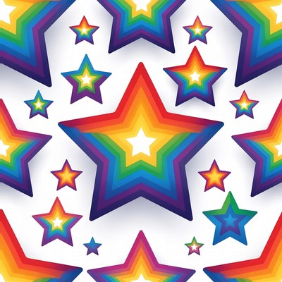 Colorful rainbow stars pattern design