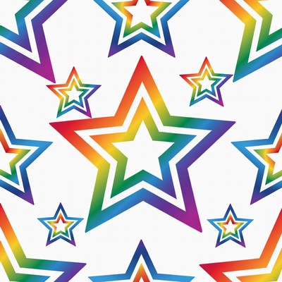 Colorful star pattern on white background