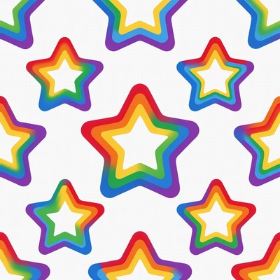 Colorful stars on white background