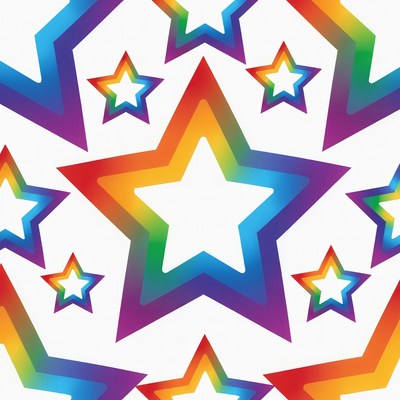 Colorful stars pattern on white background