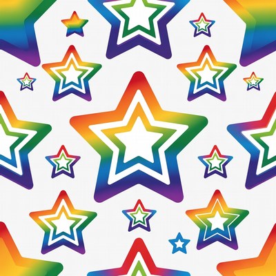 Colorful stars on white background