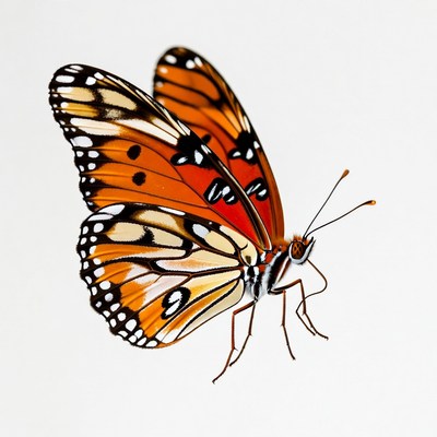 Butterfly with orange and black wings