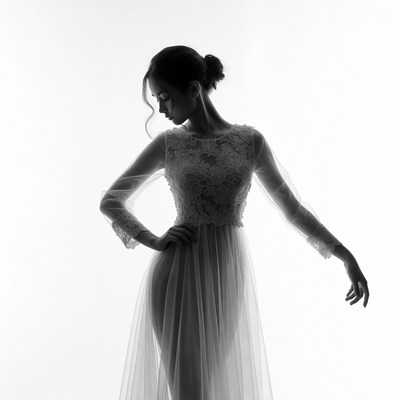 Silhouette of a woman in a dress