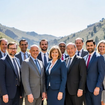 Group of people at a mountain location