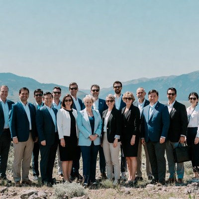 Group gathering in mountain setting